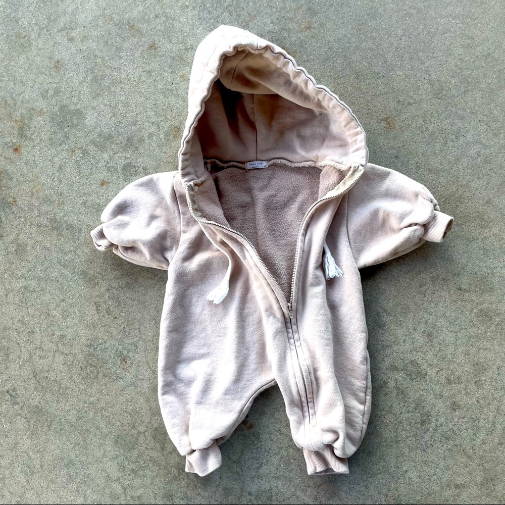 At Noon French terry baby hooded sweatshirt suit